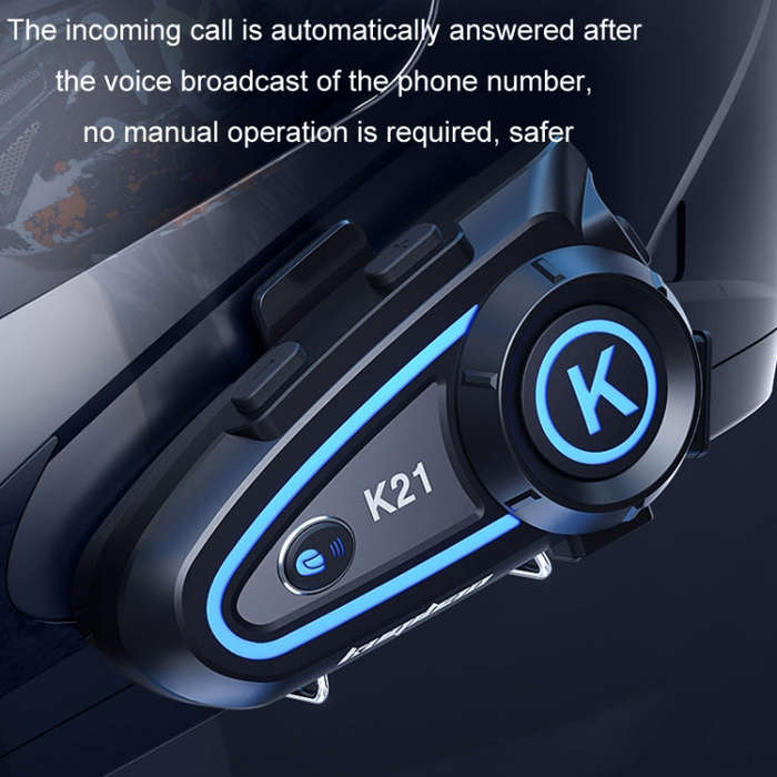 KUQIBAO Motorcycle Helmet Long-lasting Waterproof Bluetooth-compatible Headset with Light(Soft Mi...