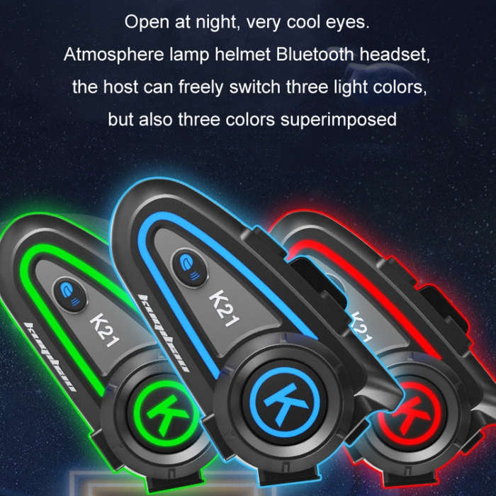 KUQIBAO Motorcycle Helmet Long-lasting Waterproof Bluetooth-compatible Headset with Light(Soft Mi...