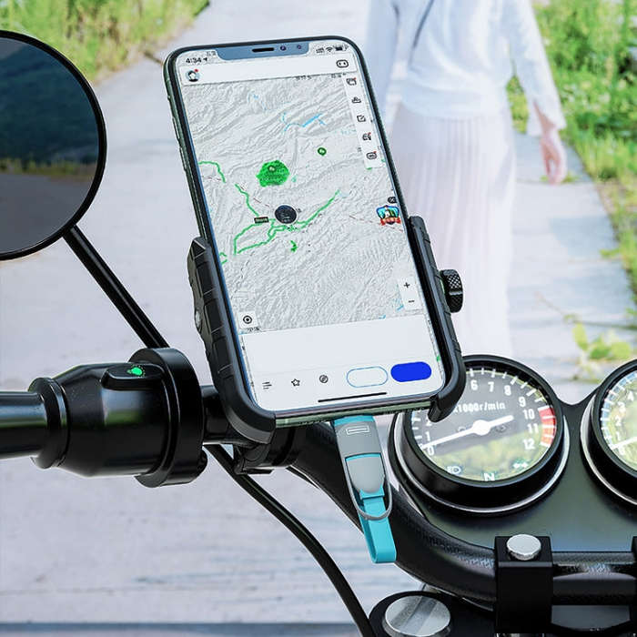 Kewig M8 Motorcycle Navigation Phone Holder Outdoor Riding Charging Bracket(Blue)