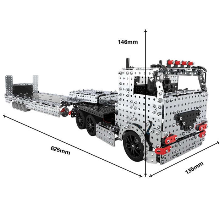 2011pcs / Box ZBToys Building Blocks Mechanical Toys Hand-Assembled Remote Control Trailer Metal ...