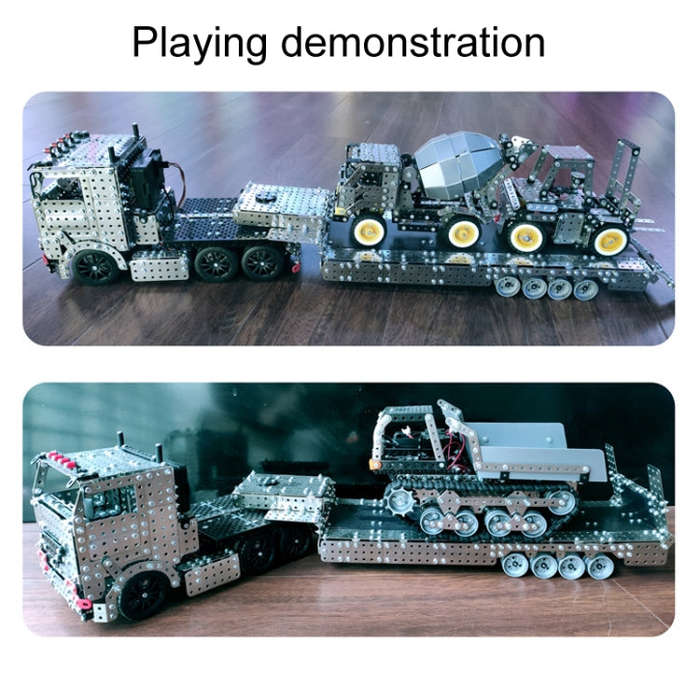 2011pcs / Box ZBToys Building Blocks Mechanical Toys Hand-Assembled Remote Control Trailer Metal ...