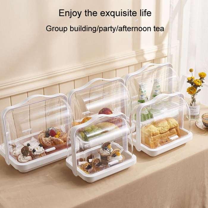 Portable Multi-function Transparent Storage Box Bread Box Bottle Organizer With Dustproof Lid, Sp...