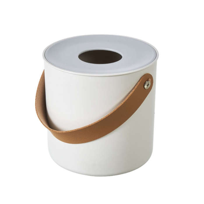 Portable Home Tissue Box Coffee Table Restaurant Desktop Napkin Storage Box, Style: Round