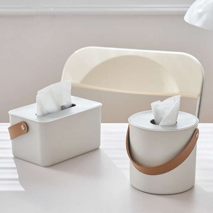 Portable Home Tissue Box Coffee Table Restaurant Desktop Napkin Storage Box, Style: Square