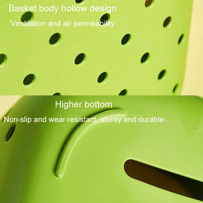 Dopamine Portable Bathroom Storage Basket Household Drainable Vegetable Basket, Color: Blue