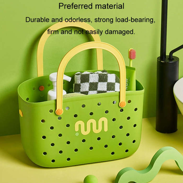Dopamine Portable Bathroom Storage Basket Household Drainable Vegetable Basket, Color: Blue