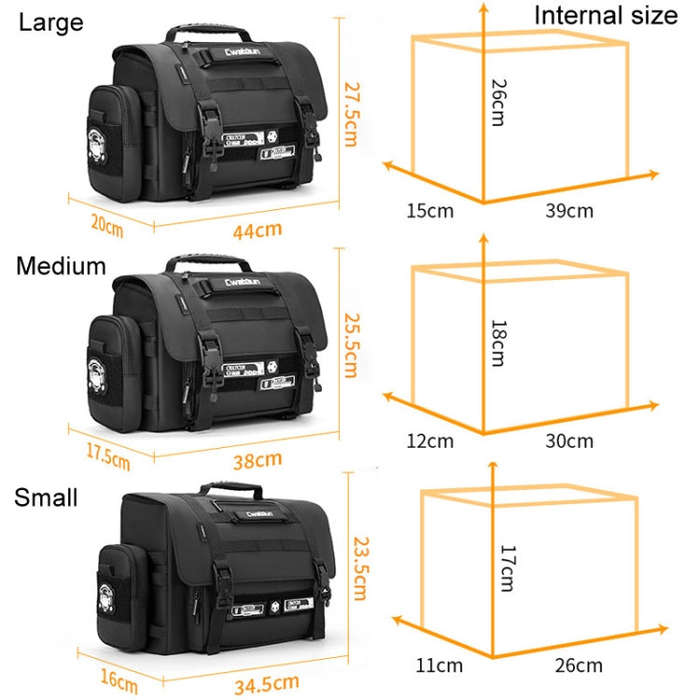 Cwatcun D115 Shoulder Crossbody Waterproof Leather Film DSLR Camera Bag, Color: Black Medium