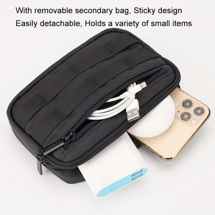Cwatcun D115 Shoulder Crossbody Waterproof Leather Film DSLR Camera Bag, Color: Black Small