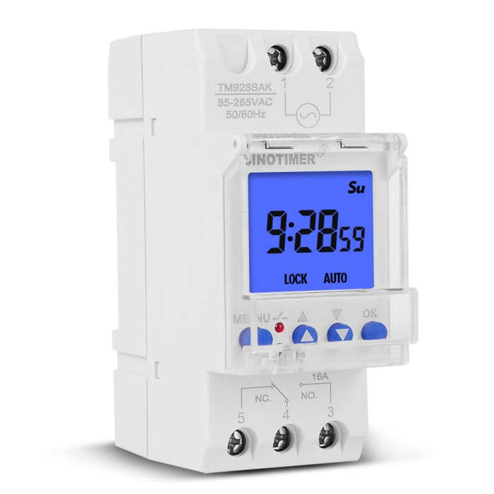SINOTIMER TM928SAKL 85-265V 16A  1 Second to 168 Hours Programmable Electronic Time Switch