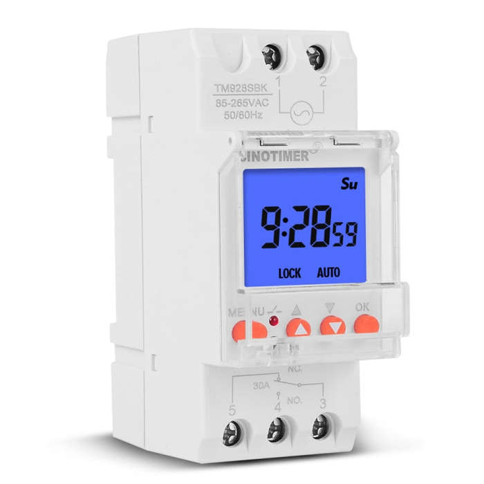 SINOTIMER TM928SBKL 85-265V 30A  1 Second to 168 Hours Programmable Electronic Time Switch