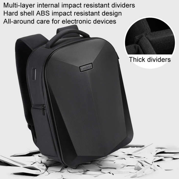 Cwatcun D108 Large Hard Shell Shoulder Camera Bag Waterproof Shockproof Photography Pack