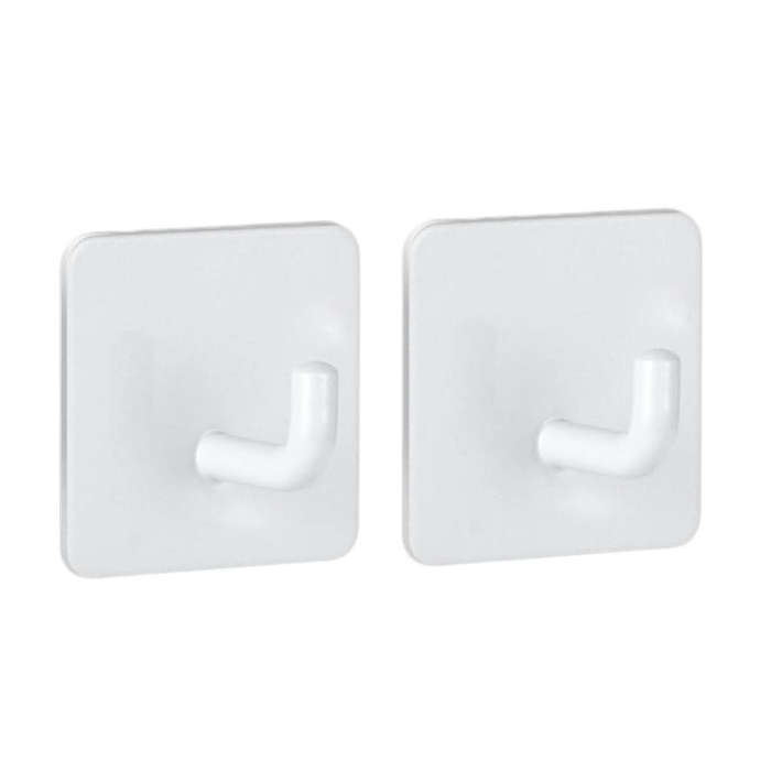 2pcs Stainless Steel Hooks Kitchen Bathroom Storage Behind Door Hooks With Adhesive, Style: Squar...