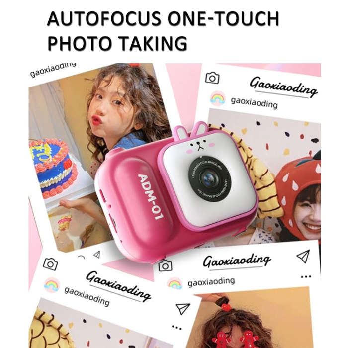 2.4 Inch IPS Screen 48MP Dual Lens Kids Digital Camera Mini Video Camera With 64G TF Card Blue Fox