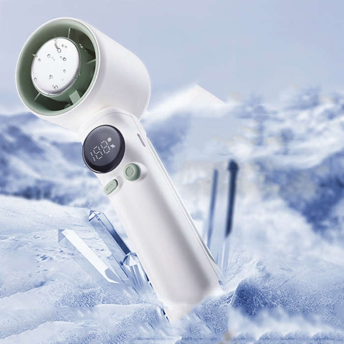 Turbo Handheld Small Fan Outdoor 100-speed Cooling Fan Built-in 4000 mAh Battery(White)
