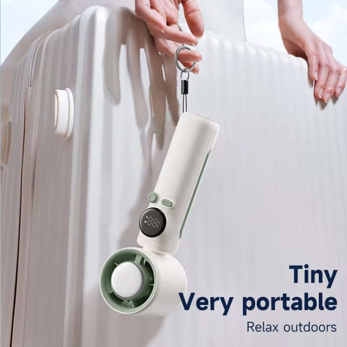 Turbo Handheld Small Fan Outdoor 100-speed Cooling Fan Built-in 4000 mAh Battery(White)