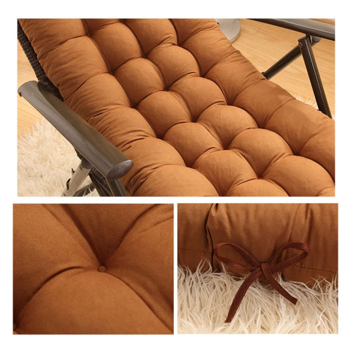 125x48x8cm Thickened Soft Home Recliner Cushions Garden Rocking Chair Cushions(Navy Blue)