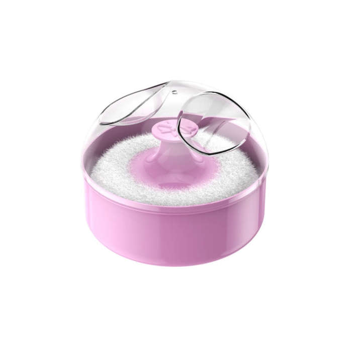 Hair Salon Cleanup Dry Powder Wipe Baby Talcum Powder Puff Box(Pink)