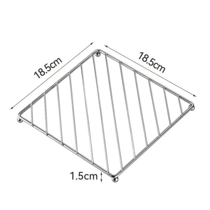Square Stainless Steel Electroplating Kitchen Thickened Pot Rack Household Heat Insulating Mat An...
