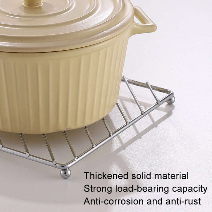 Circular Stainless Steel Electroplating Kitchen Thickened Pot Rack Household Heat Insulating Mat ...