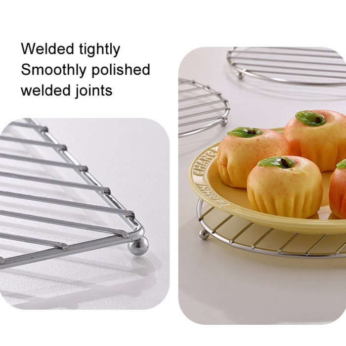 Circular Stainless Steel Electroplating Kitchen Thickened Pot Rack Household Heat Insulating Mat ...