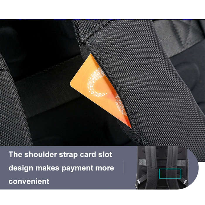 Bopai 61-51011 Large-Capacity Waterproof Business Laptop Backpack With USB+Type-C Port(Black)