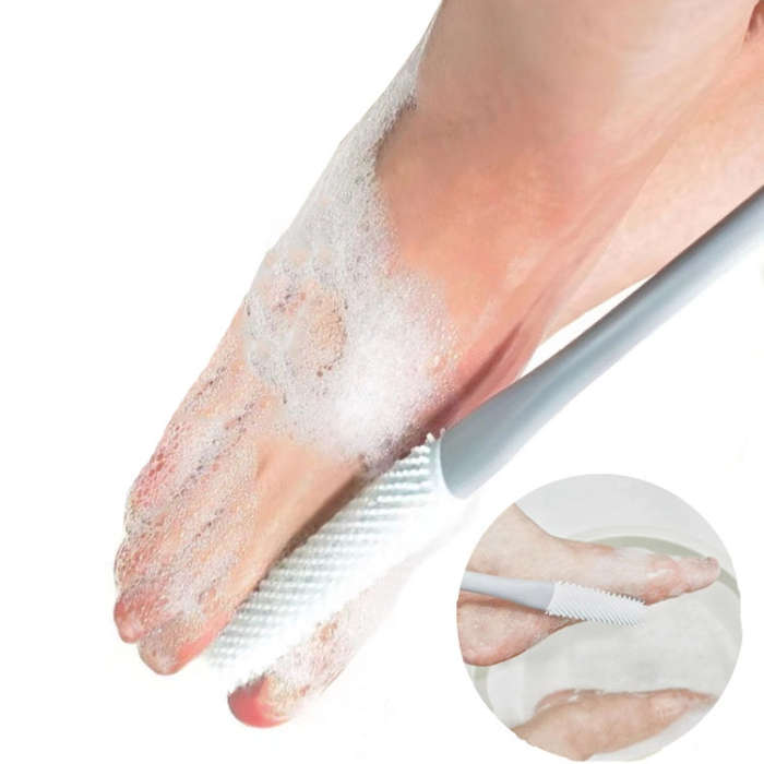 Foot Washing Brush Dry and Wet Toe Cleaning and Anti-Itch Brush, Style: Short Bristle(Pink)