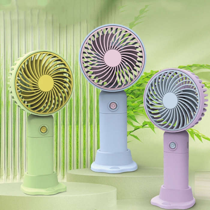 Desktop USB Charging Small Fan Portable Cell Phone Holder Handheld Fan(Blue)