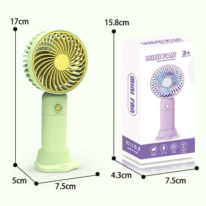 Desktop USB Charging Small Fan Portable Cell Phone Holder Handheld Fan(Purple)