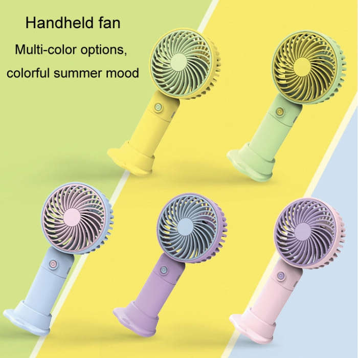 Desktop USB Charging Small Fan Portable Cell Phone Holder Handheld Fan(Blue)
