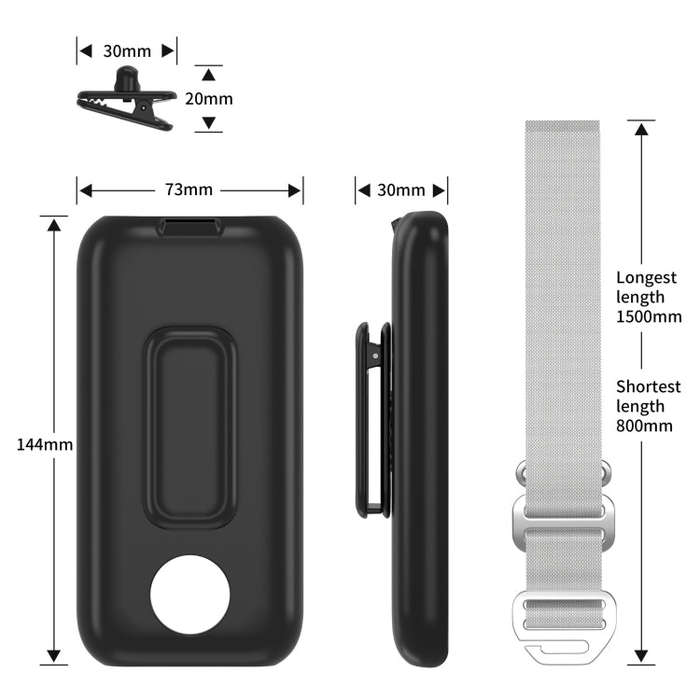 For Apple Vision Pro Battery PC Case Holder With Belt Clip And Shoulder Strap VR Headset Accessor...