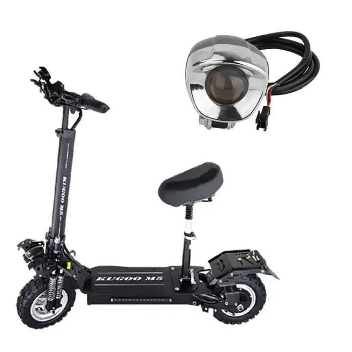 For KUGOO M5 AIMITE Electrical Scooter Front Headlight Warning Lights(Black)