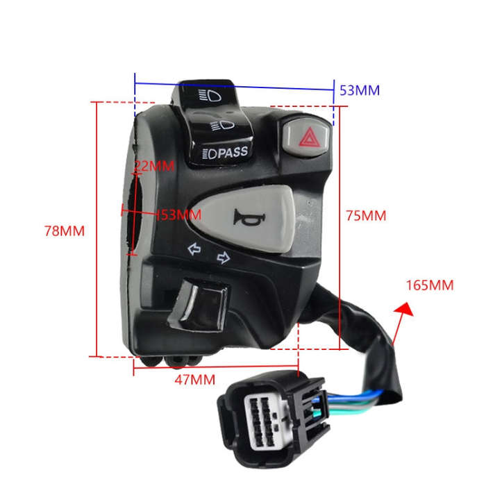For Honda Click150i Left Handlebar Turn Signal Motorcycle Switch Accessories(Black)