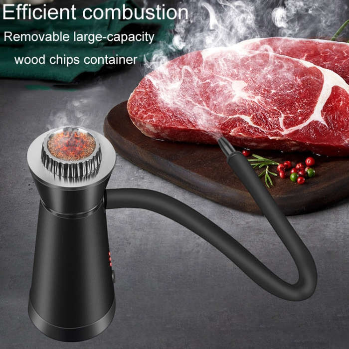 Kitchen Cocktail Smoker Set Home Steak Smoking Cooking Tool(Black)