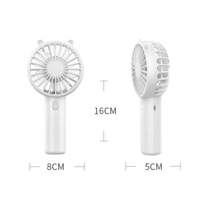 Mini USB Handheld Fan Rechargeable Portable Desktop Phone Holder(Light Blue)