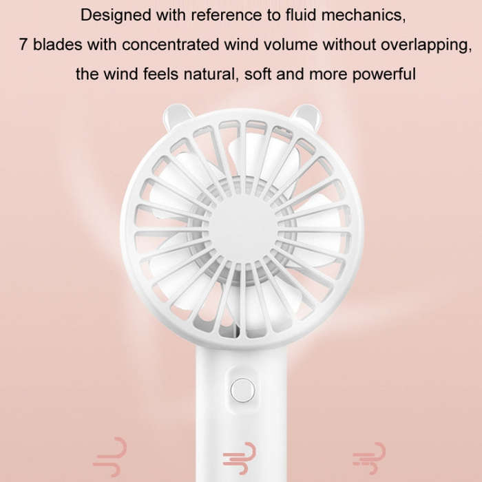 Mini USB Handheld Fan Rechargeable Portable Desktop Phone Holder(Light Blue)