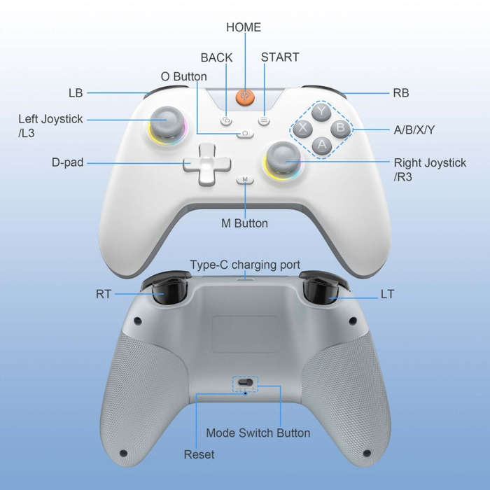 EasySMX X05 Wireless Gamepad Hall RGB Effect Controller For PC / Phone / Switch / Steam Deck(Green)