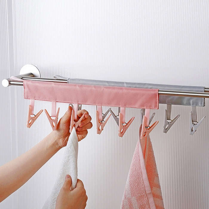 Multi Clip Portable Fabric Clothes Hanger Multifunctional Folding Fabric Clothes Clip Hangers, Co...