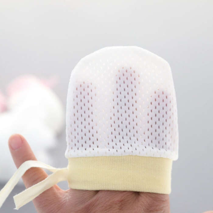 Newborn Baby Anti-Scratching Mesh Mittens Summer Breathable Elastic Lacing Adjustable Gloves, Col...