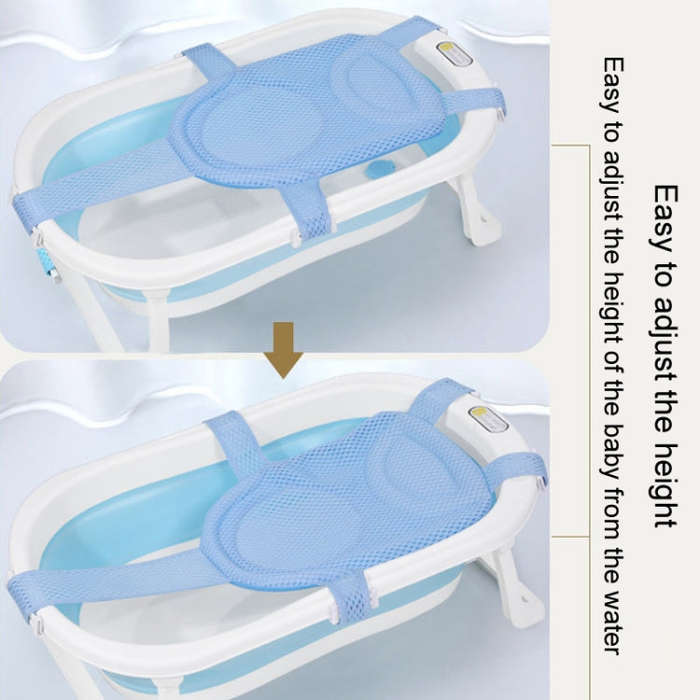 Baby Bath Tub Bathing Support Net Stand Newborn Non-Slip Suspended Shower Mat, Style: 5 Buckle Green