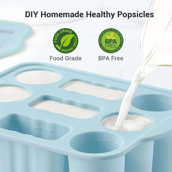 9 Grids Ice Cream Mould Silicone Ice Compartment Homemade Ice Cube Membrane Maker(Green A)