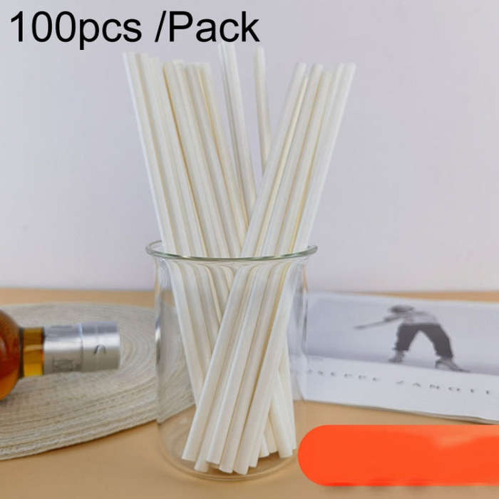 100pcs /Pack 6x197mm Disposable Paper Straws Biodegradable Party Drinking Straws Dessert Table De...