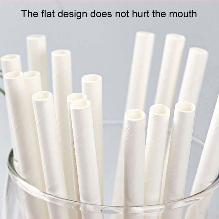 100pcs /Pack 6x197mm Disposable Paper Straws Biodegradable Party Drinking Straws Dessert Table De...