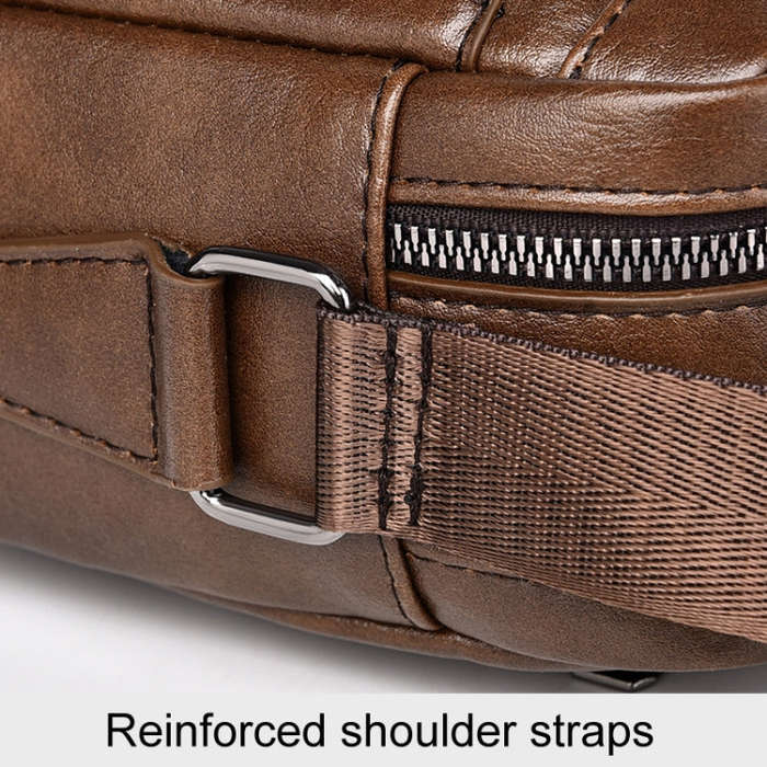 WEIXIER D523 Men Large Capacity Crossbody Single Shoulder Bag Casual PU Messenger Handbag(Black)