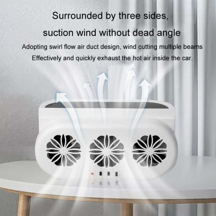 USB Plug-In Car Window Exhaust Fan Car Air Circulation Cooling Ventilation Fan, Color: Solar Black