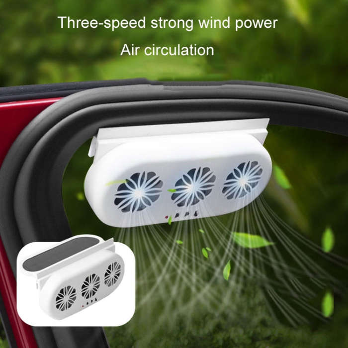 USB Plug-In Car Window Exhaust Fan Car Air Circulation Cooling Ventilation Fan, Color: Solar Black