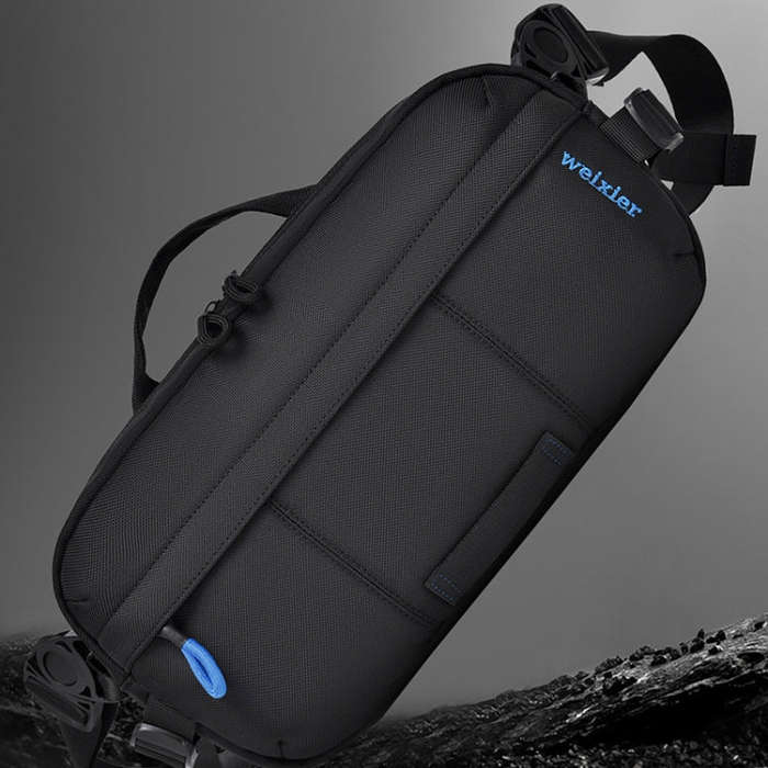 WEIXIER D512 Men Large Capacity Crossbody Chest Bag Waterproof Casual Sports Pack(Black)