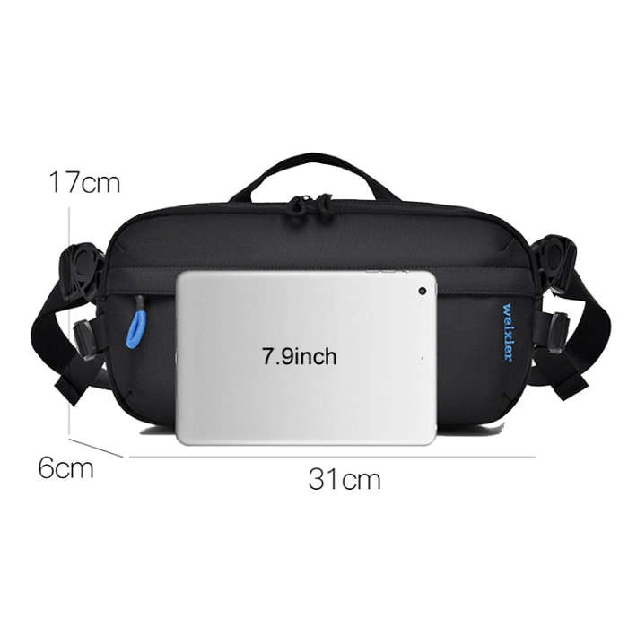 WEIXIER D512 Men Large Capacity Crossbody Chest Bag Waterproof Casual Sports Pack(Black)