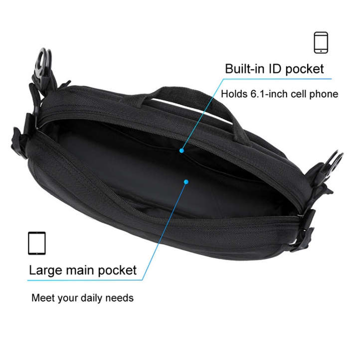 WEIXIER D512 Men Large Capacity Crossbody Chest Bag Waterproof Casual Sports Pack(Black)