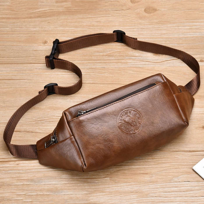 WEIXIER Y9579 Men Large Capacity Sports Waist Pack Multifunctional Waterproof Cell Phone Bag(Brown)
