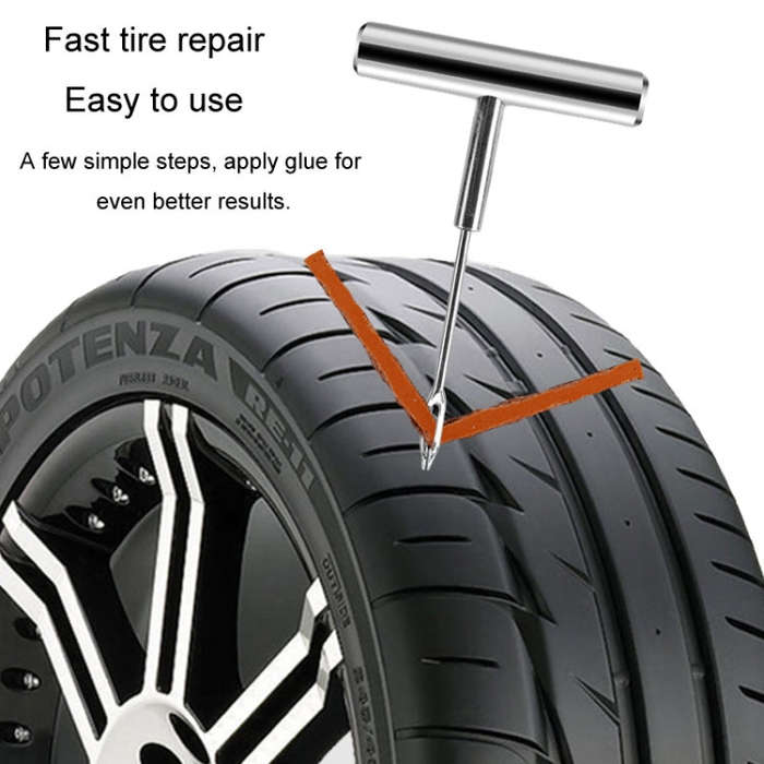8 In 1 Car Tire Repair Tool Set Motorcycle Vacuum Tire Emergency Fast Repair Toolkit